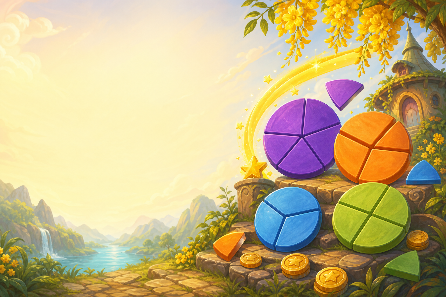 Fraction Tiles — visual fraction matching game for primary maths