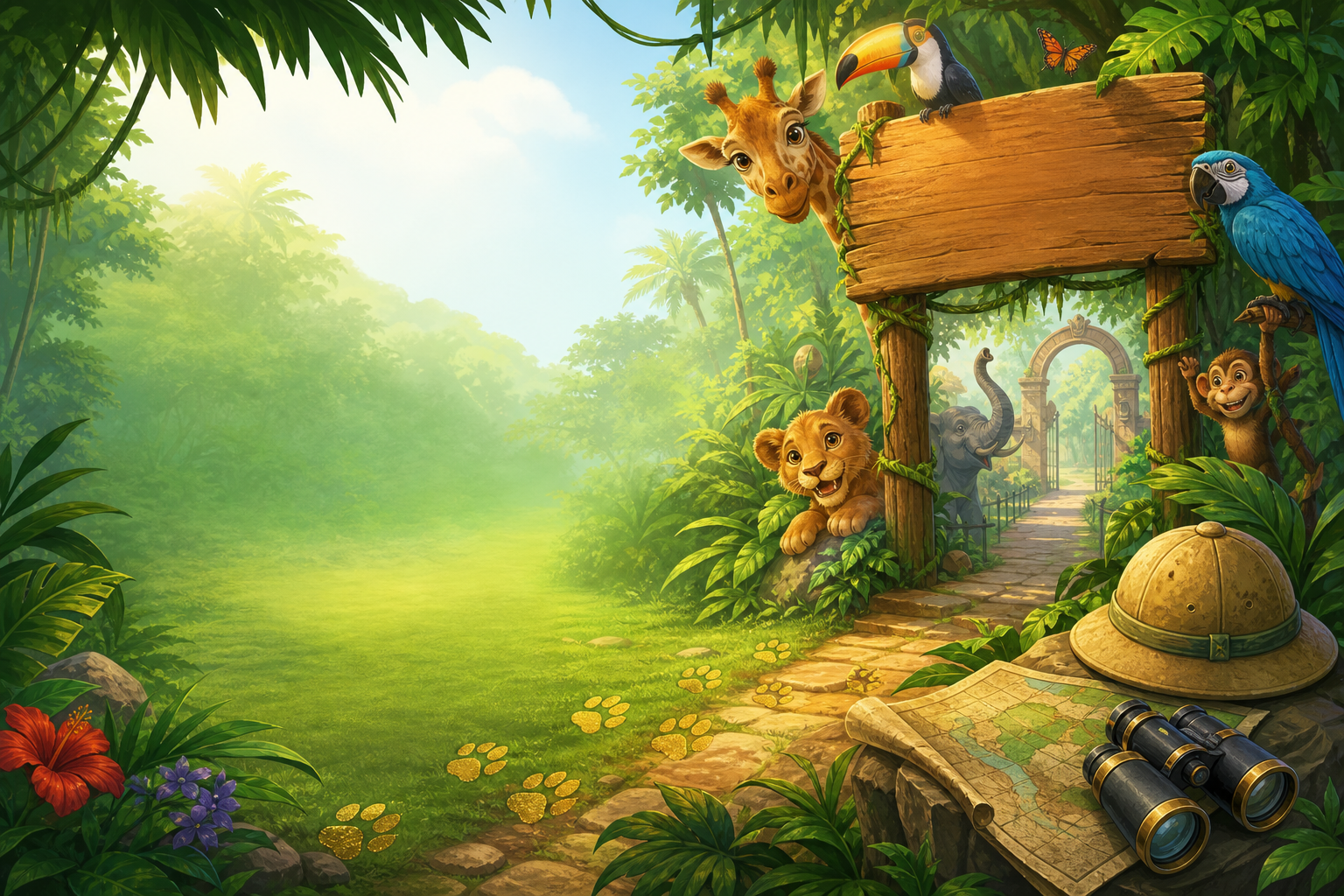 Spelling Safari — spell words and collect animals in a jungle zoo adventure