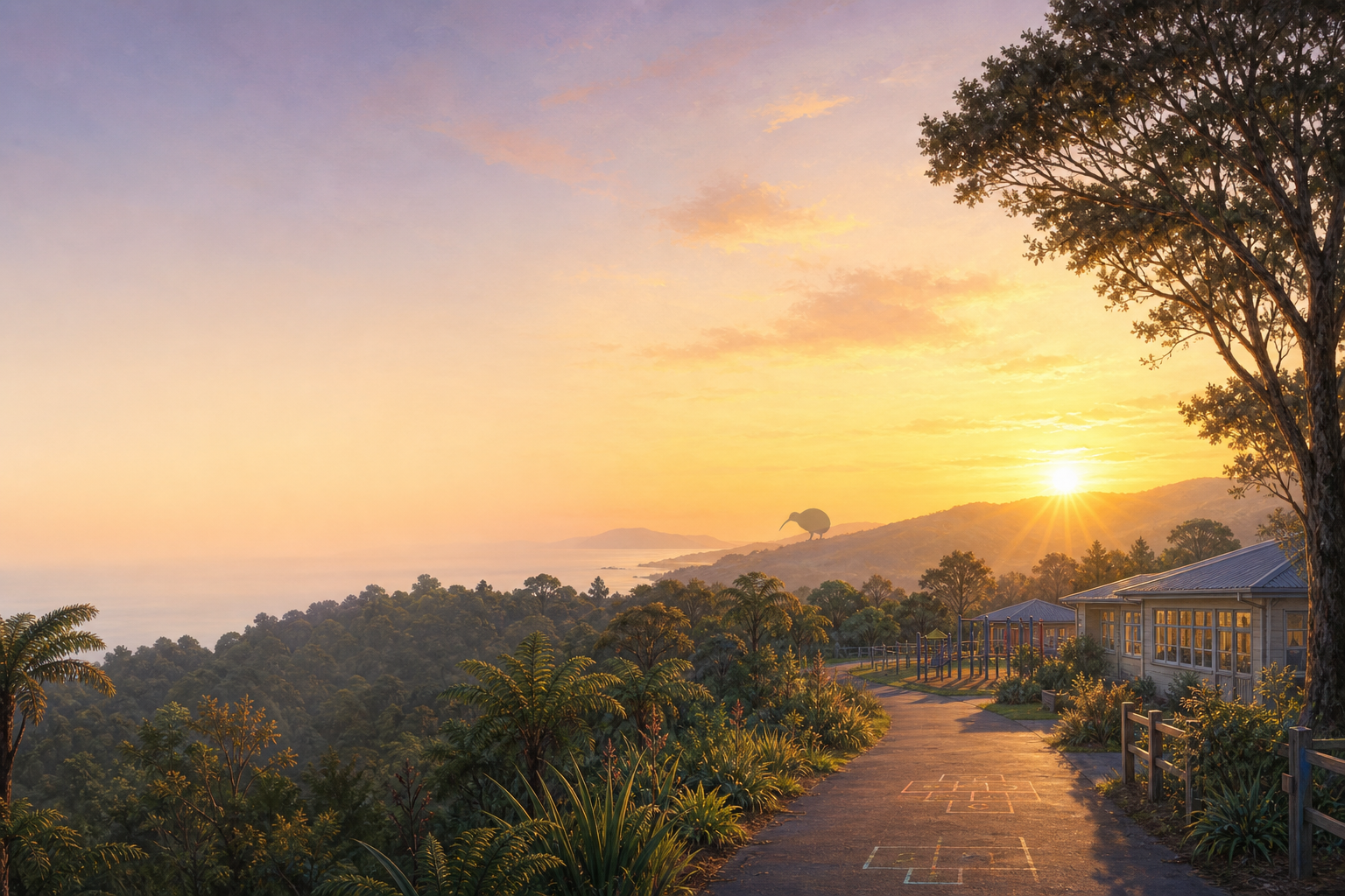 Dawn light over native bush for LearnSpace NZ Early Bird launch offer